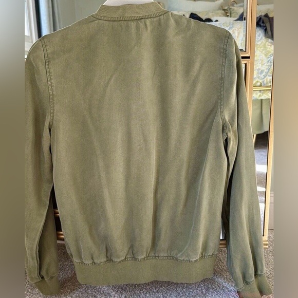 Kenneth Cole Reaction Olive Green Lightweight Bomber Jacket - Picture 5 of 9